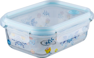 حافظة طعام زجاج السيف غاليري، 17×13×7 سم، 630 مل، غطاء شفاف - شفاف ازرق product image 1