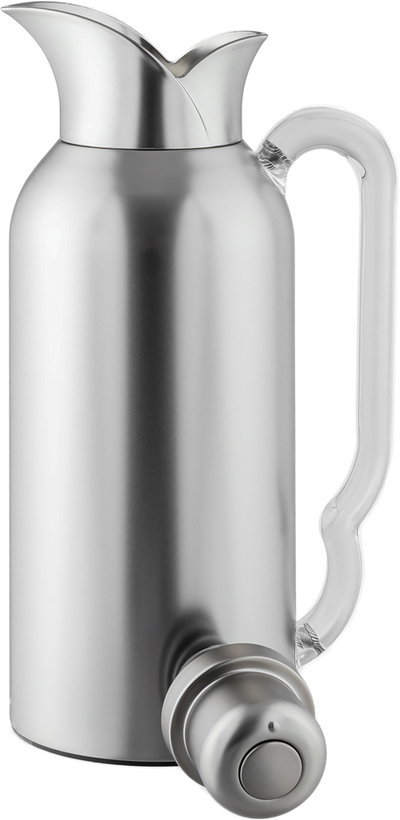 Al Saif Gallery Tuwaiq Thermos Set, 2 Pieces, 0.7/1 Liter, Glass Inner Material, Transparent Handle, Press Lid - Silver product image 6