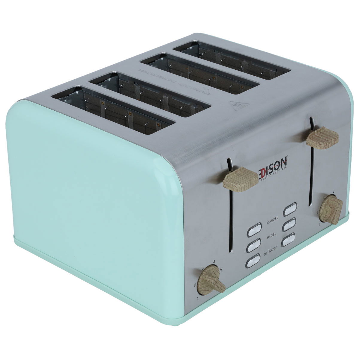 Edison Electric Toaster, 1600W, 4 Slices - Light Green Wood product image 1