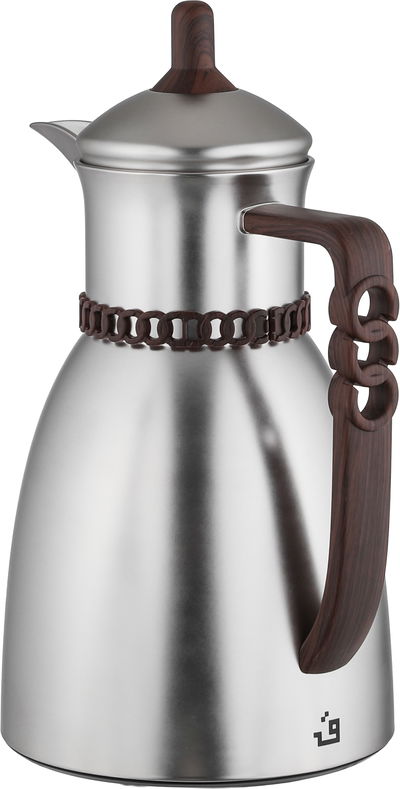 طقم ترامس بيان السيف غاليري، 0.7 / 1 لتر، 2 قطعة، حافظة داخلية زجاج حراري، يد خشبي - فضي مطفي product image 3