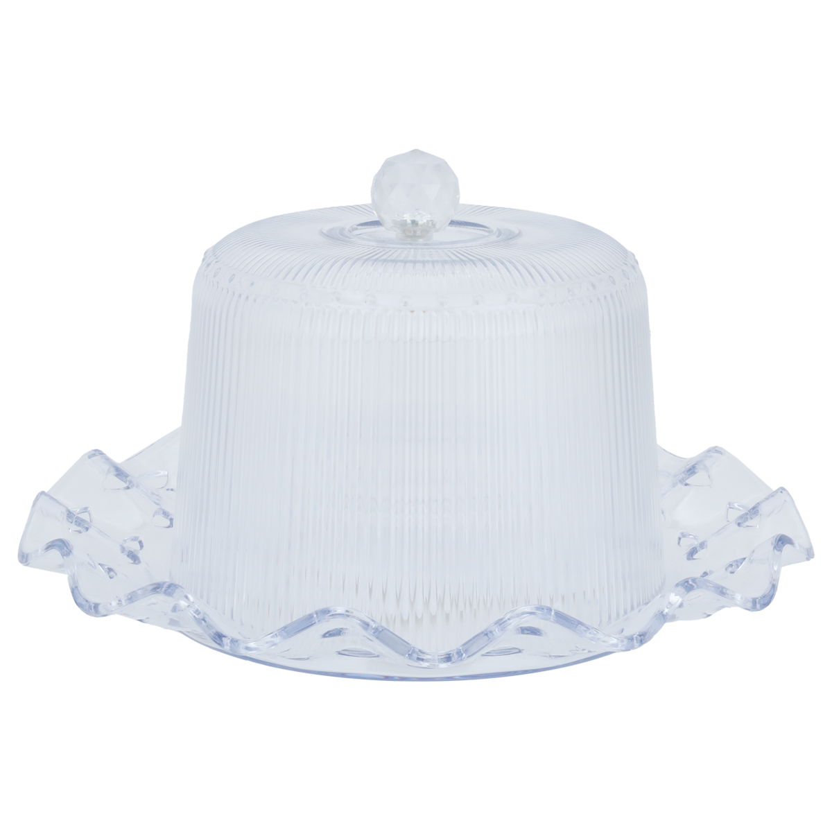 Al Saif Gallery Cake Plate With Plastic Cover, 28X28X13 Cm - White product image