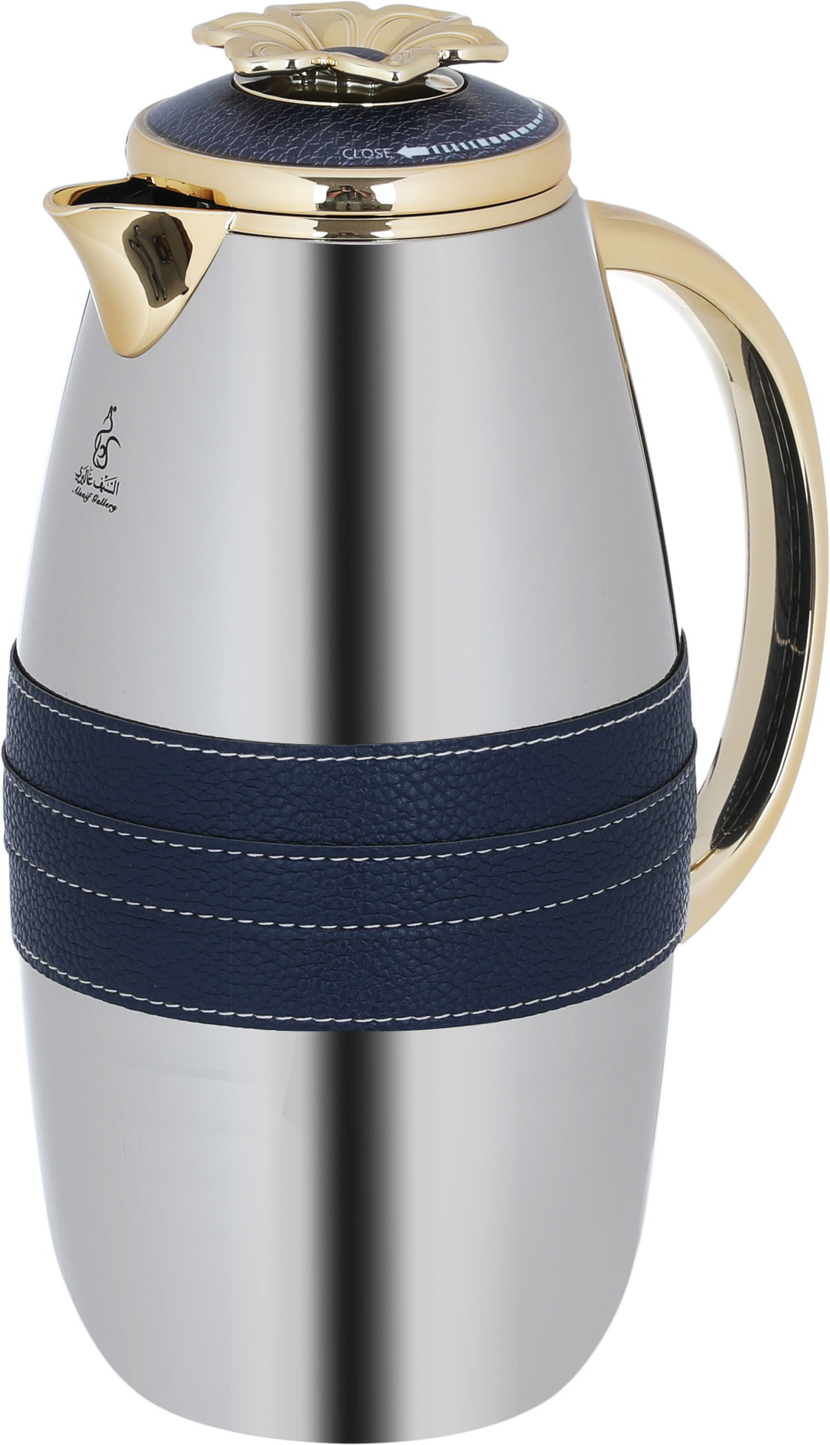 Al Saif Gallery Asmaa thermos set, 1/0.7 liter, thermal glass inner container, steel outer shell - silver product image 4