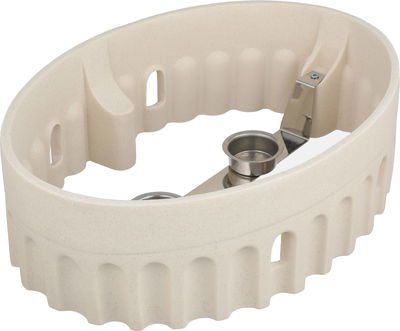 سخان طعام فخارالسيف غاليري، 35x24x15 سم، غطاء زجاج، بيضاوي، قاعدة فخار- بيج product image 2