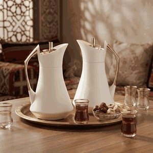 طقم ترامس كارما السيف غاليري، قطعتين، 0.7 / 1 لتر، حافظة داخلية ستانلس ستيل - ابيض ذهبي product image 2