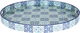 Al Saif Gallery wooden serving tofir, 23 x 2 cm, round - blue product image 2
