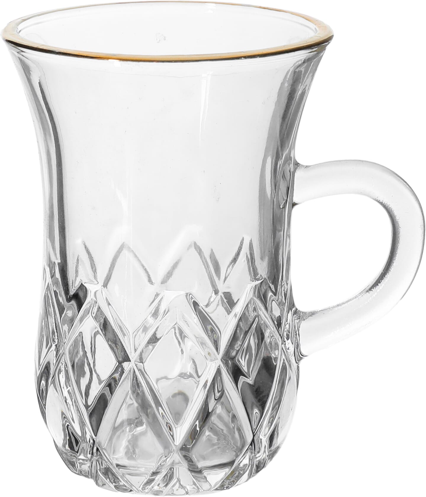 Tea set with max glass handle, gold line, 6 pieces - transparent product image 2