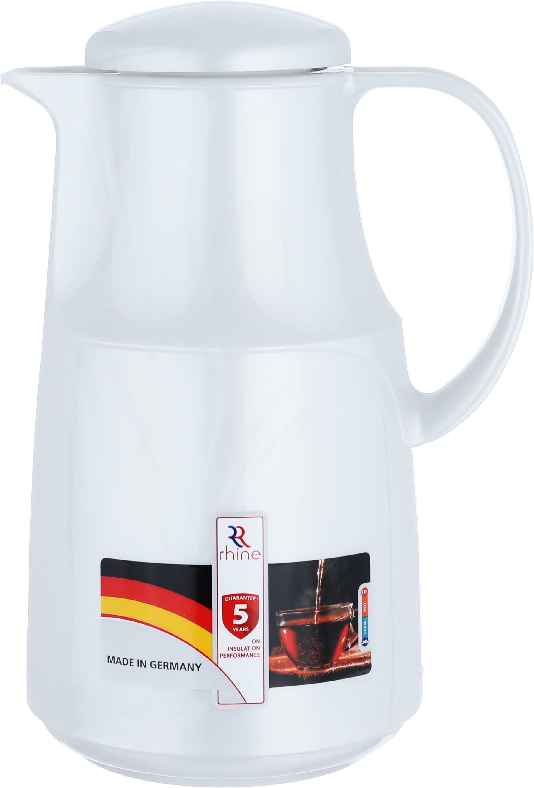 Alrhine Marcotec thermos, 1 liter, glass inner container, plastic outer shell - silver product image 1