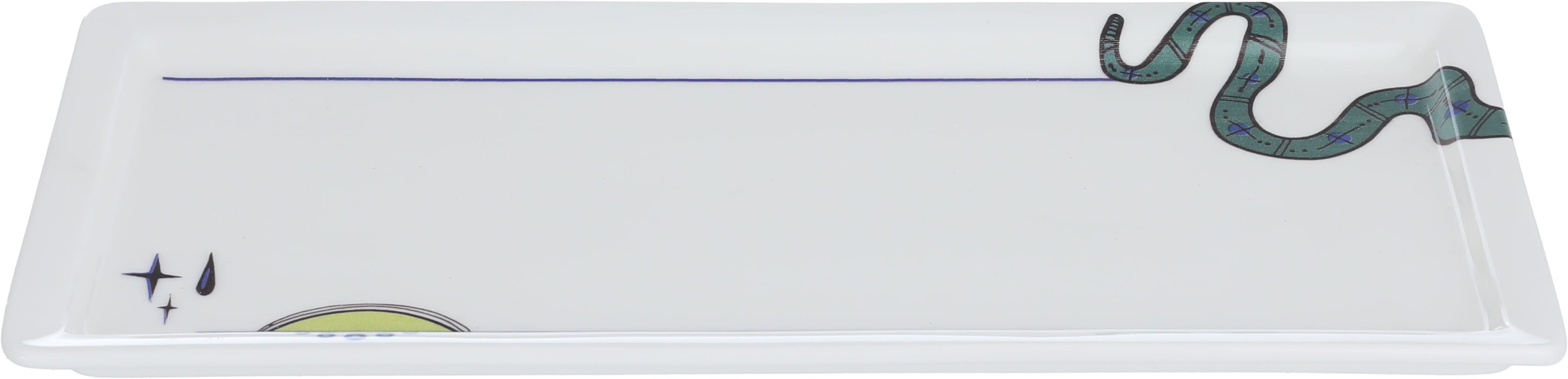 Al Saif Gallery Porcelain Serving Plate, 35.5X16X2 Cm, Rectangle - White Blue product image