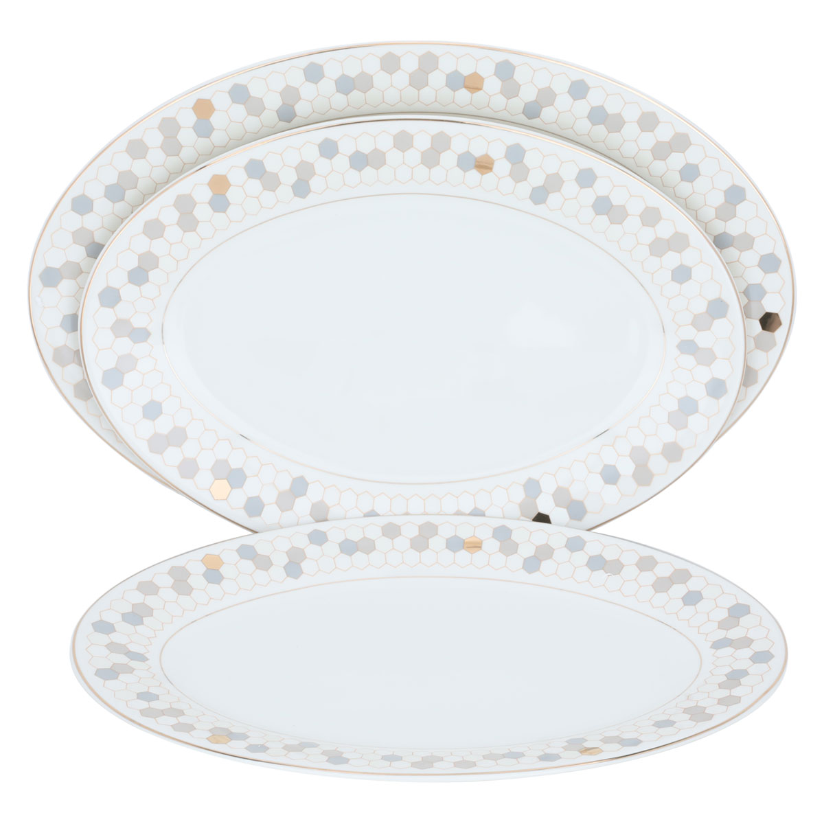 طقم سفرة بورسلان السيف غاليري، 86 قطعة، شكل سداسي - أبيض product image 2