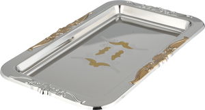 Al saif Plus Al Maha Steel Date Serving Set, 5 Pieces, 26x16x2 cm - Silver Gold product image 2