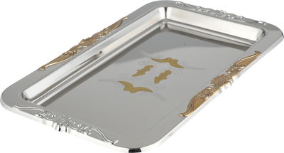 Al saif Plus Al Maha Steel Date Serving Set, 5 Pieces, 26x16x2 cm - Silver Gold product image 2