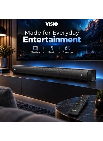 ساوند بار لاسلكي فيسيو، 30 واط، 2 قناة، يدعم البلوتوث، ريموت كنترول، VSB200 - اسود product image 3