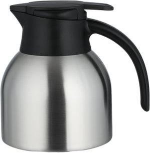 Aura Thermos, 1 liter, stainless steel inner container, stainless steel/plastic outer casing, push-button - black/silver product image 2