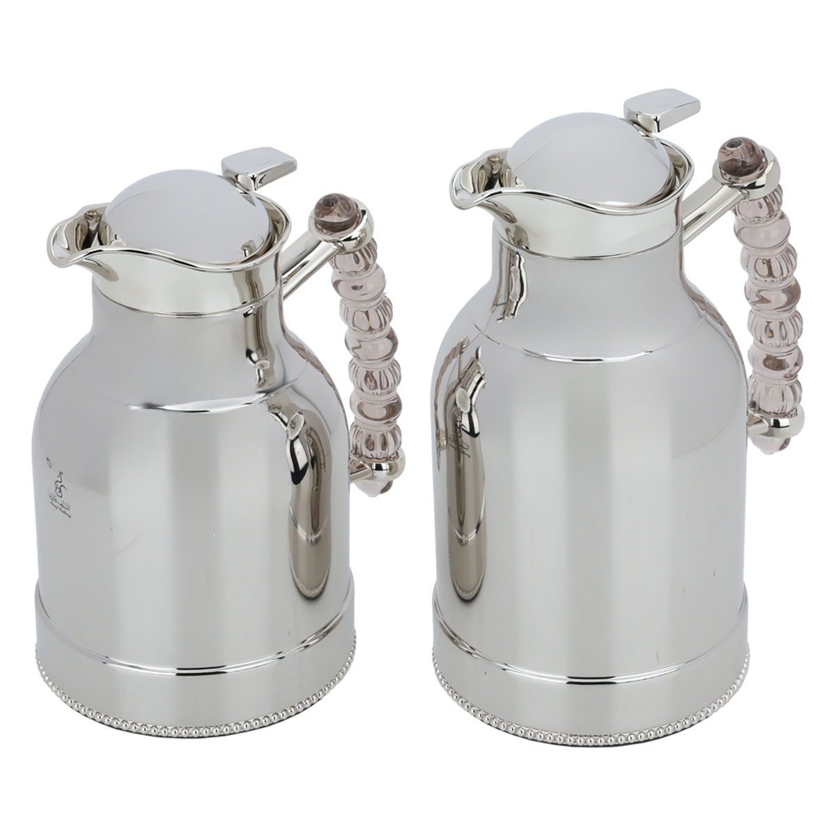 Al Saif Gallery unique thermos set, 1/0.75 liter, thermal glass inner container, steel outer shell - silver product image 2