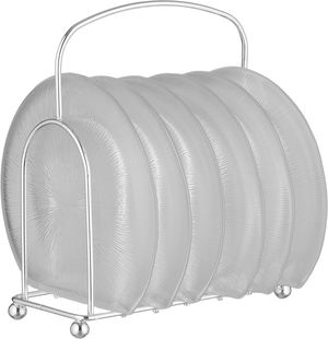 طقم صحون زجاج السيف غاليري، 6 قطع، مع ستاند، منقوش - فضي شفاف product image 2