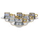 طقم فناجين قهوة زجاج السيف غاليري، يد مذهب، مع الصحن، 12قطعة - شفاف product image 1