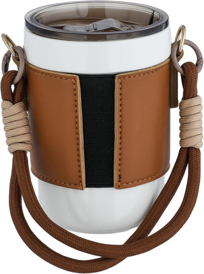Al Saif Gallery Porcelain Thermos Cup, 400 ml - White Brown product image 4