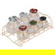 طقم علب بهارات زجاج السيف غاليري، بستاند ذهبي، 7 قطع - ملون product image 2