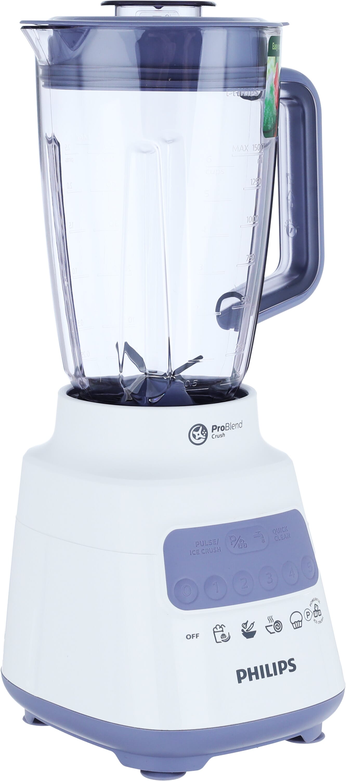 خلاط كهربائي فيليبس، 700 واط، 1.5 لتر، 5 سرعات - أبيض product image 4