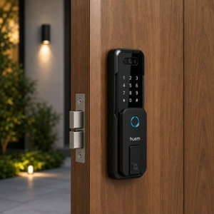 Smart Home Door Lock, supports Wi-Fi and Bluetooth, fingerprint sensor, IPX5 protection rating - Black product image