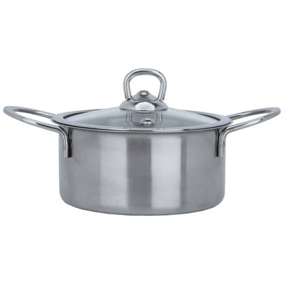 Al Saif Gallery steel pot, 12 cm, with glass lid - silver product image 3