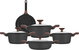 Robust Granite and Aluminum Cookware Set with Glass Lid, 9 Pieces - Black product image 2