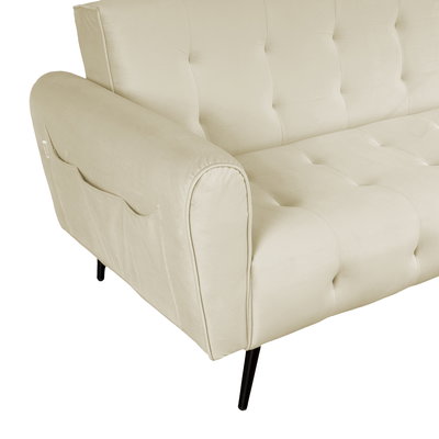 كنبة سرير مونتيلا خشب سويدي باك كومفورت، 190x70x90 سم، قماش مخمل - بيج فاتح product image 4