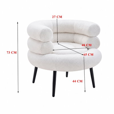 كرسي مفرد قماش، 48x44x73 سم، شكل سحابة - ابيض product image 2