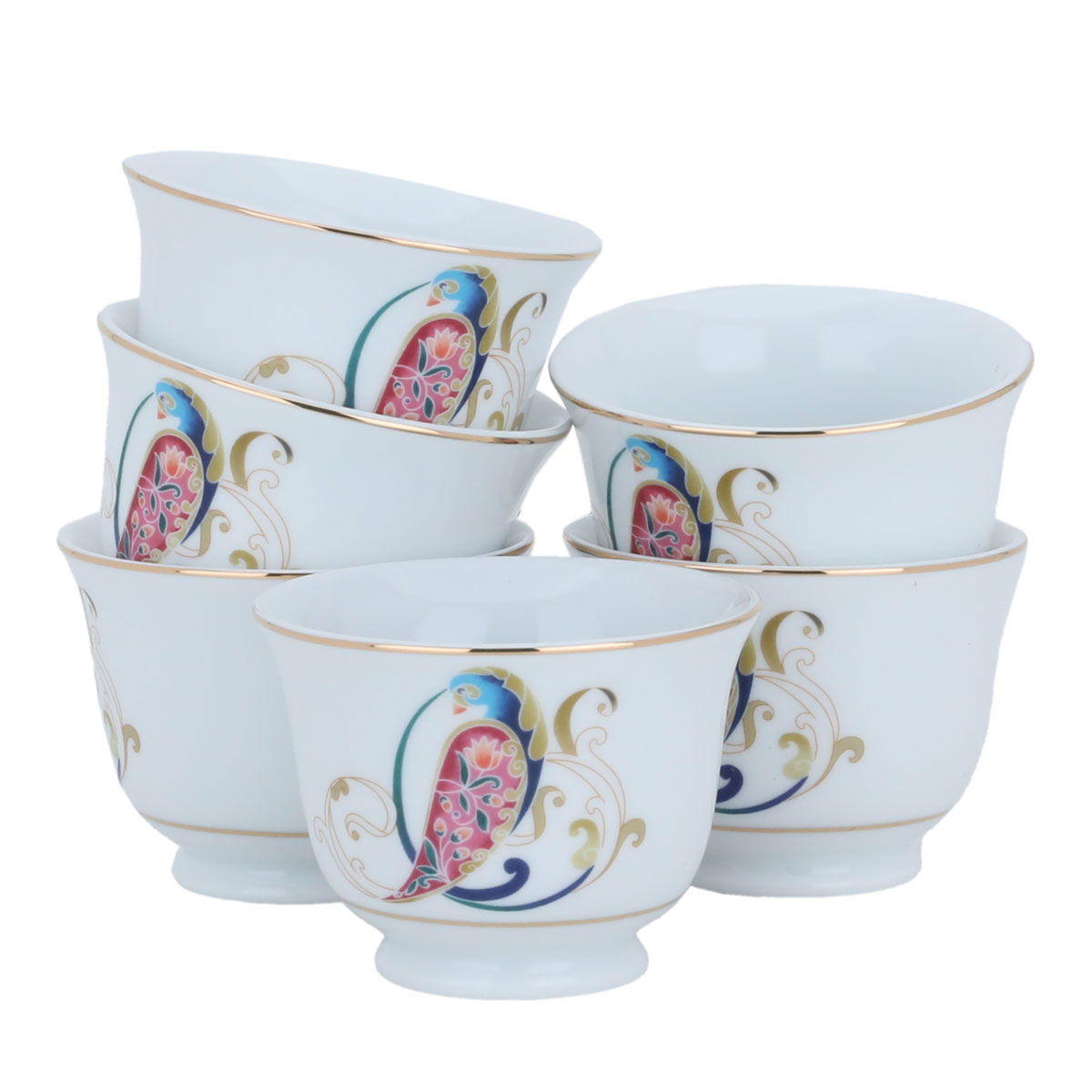 Al Saif Gallery porcelain coffee cup set, 12 pieces - white product image