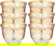 طقم فناجين قهوة عربي زجاج السيف غاليري ماكس، 6 قطع، 90 مل، نقش ذهبي - شفاف product image 1
