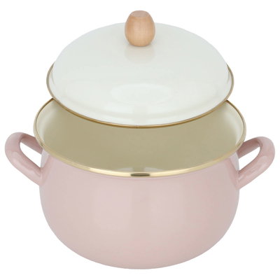 Al Saif Gallery steel pot, 20 cm, with lid - pink product image 3