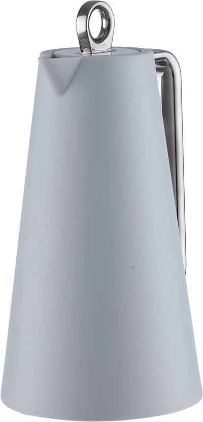 ترمس جلوري، 1 لتر، خامة داخلية زجاج، يد فضي، غطاء ضغاط - رمادي product image 3