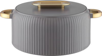 طقم حافظة طعام بلاستيك السيف غاليري، خامة داخلية ستاينلس استيل، يد ذهبي، 3 قطع، دائري - بيج غامق product image 2