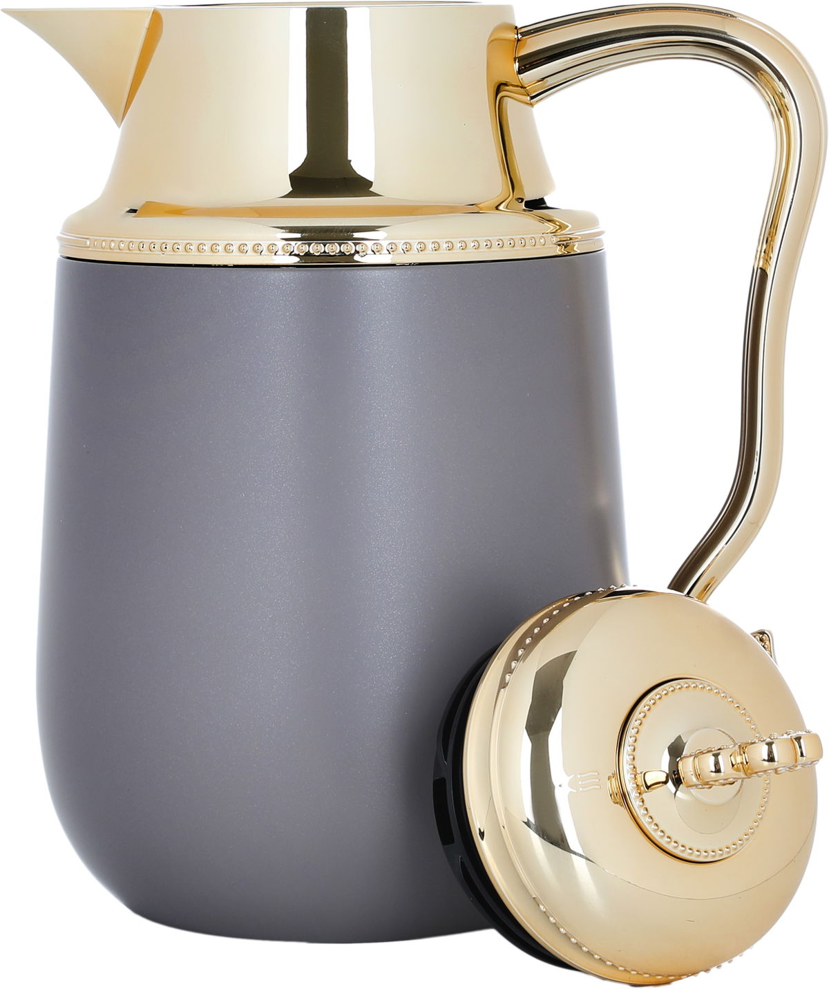 Al Saif Gallery Fatima thermos set, 1/0.7 liter, two pieces, thermal glass inner shell, steel outer shell - Cappuccino product image 5