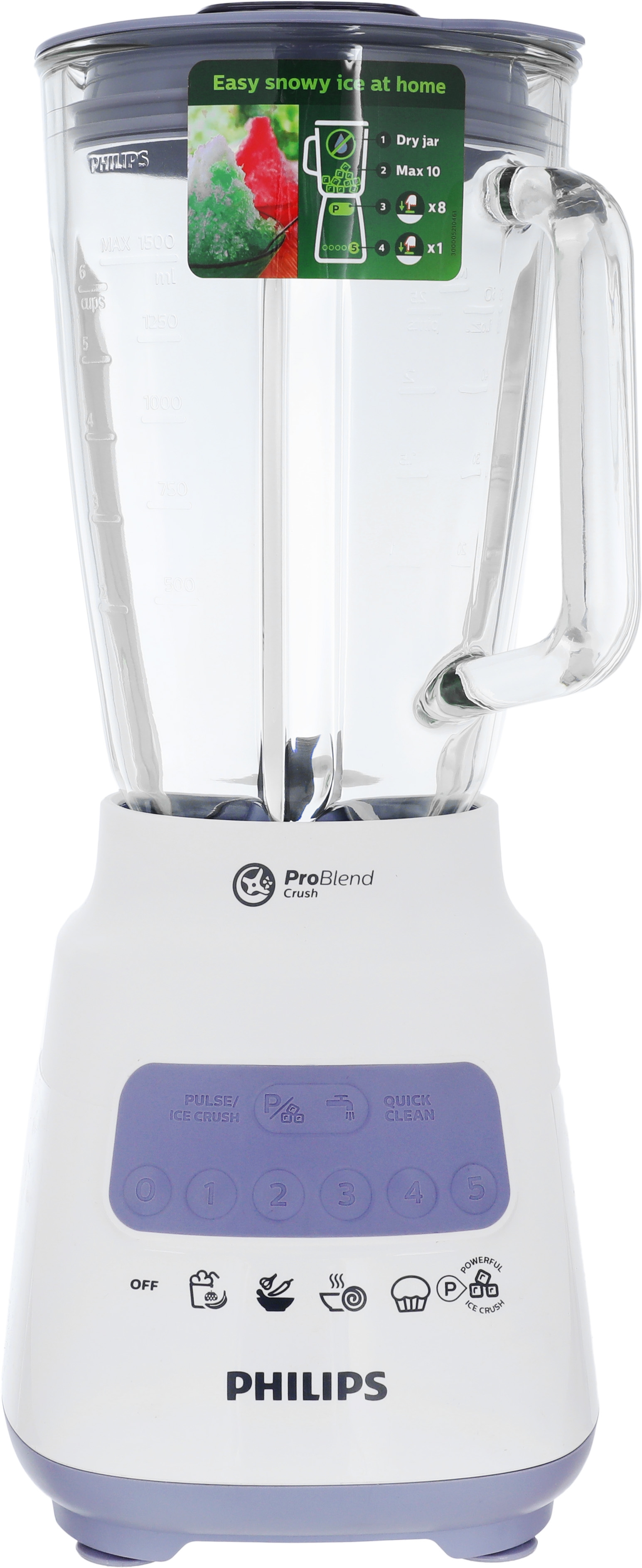 Philips Hr2222/01 Electric Blender, 700 Watt, Glass Bowl, Grinder - White product image 2