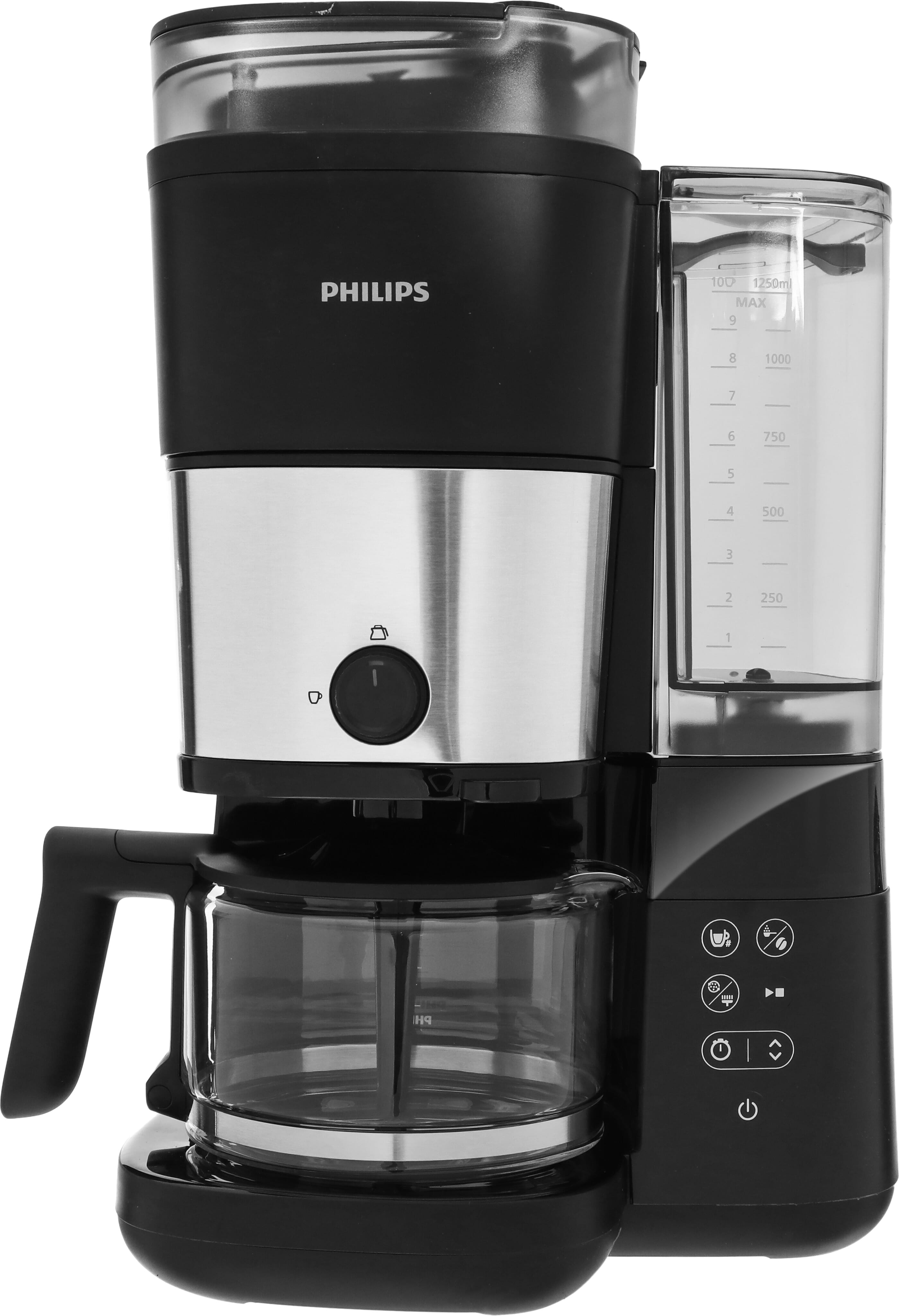 صانع القهوة بالتقطير مع مطحنة فيليبس، 1000 واط، 1.25 لتر - اسود product image 2