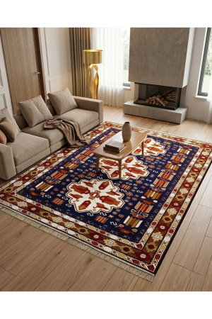 سجادة بوليستر سجادتي، 160×230 سم، نقشة صدف - أحمر product image 2