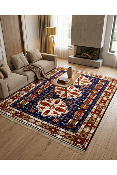 سجادة بوليستر سجادتي، 160×230 سم، نقشة صدف - أحمر product image 2