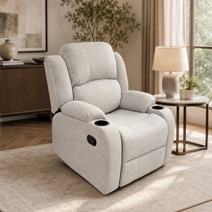 كرسي استرخاء قماش، 77x80x95 سم، بحامل اكواب - رمادي فاتح product image