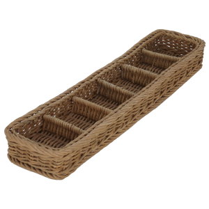 سلة خوص السيف غاليري، مستطيل، مقسم - بني product image 2