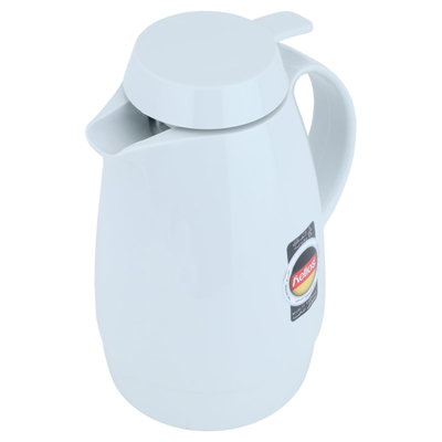Helios thermos, 1 liter, thermal glass inner container, plastic outer shell - white product image 3