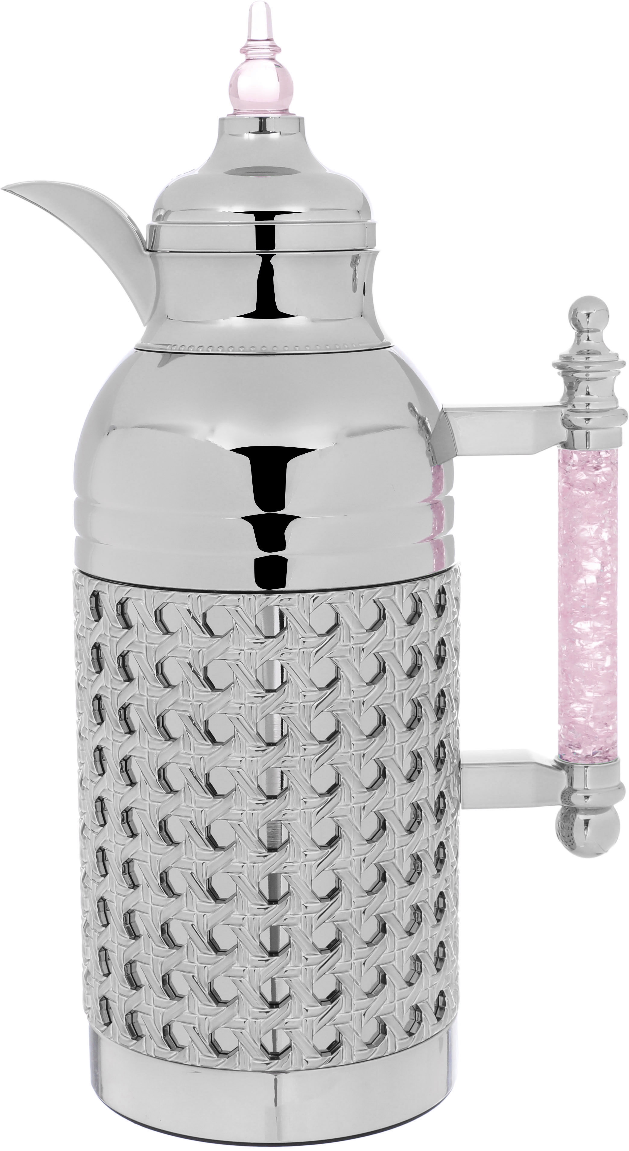 Al Saif Gallery Sarah thermos set, 1 liter, crystal handle, thermal glass inner case, steel outer case - silver product image 5