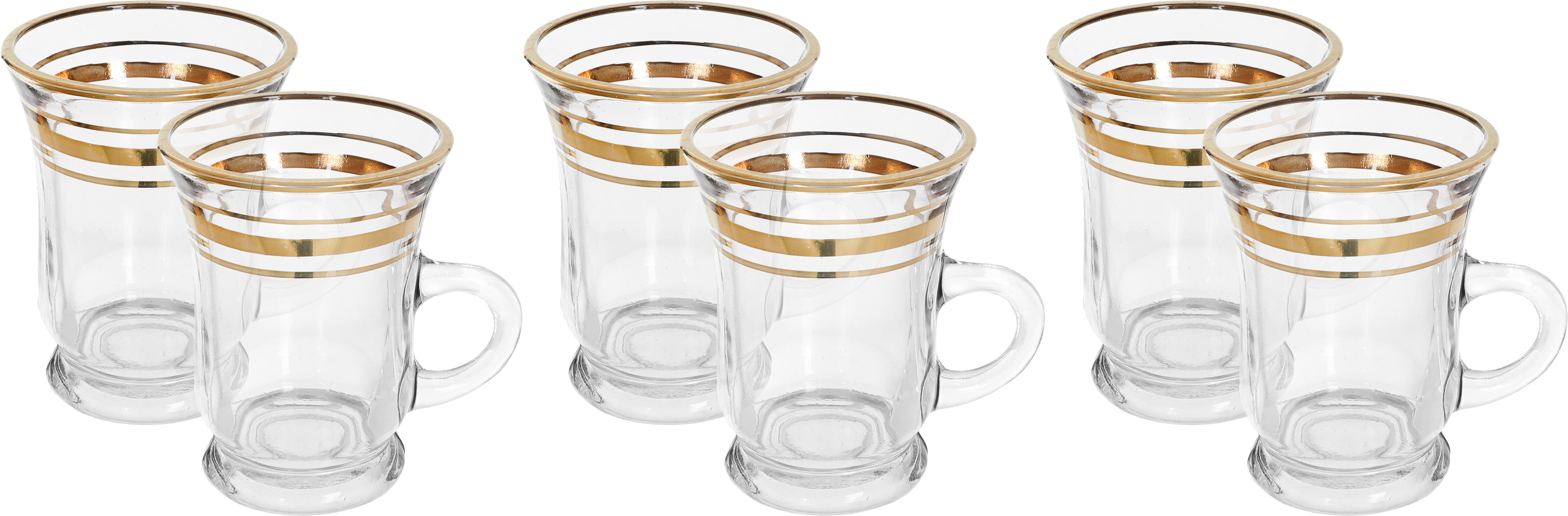 طقم بيالات لمعة زجاج السيف غاليري، 6 قطع، 200 مل - شفاف product image