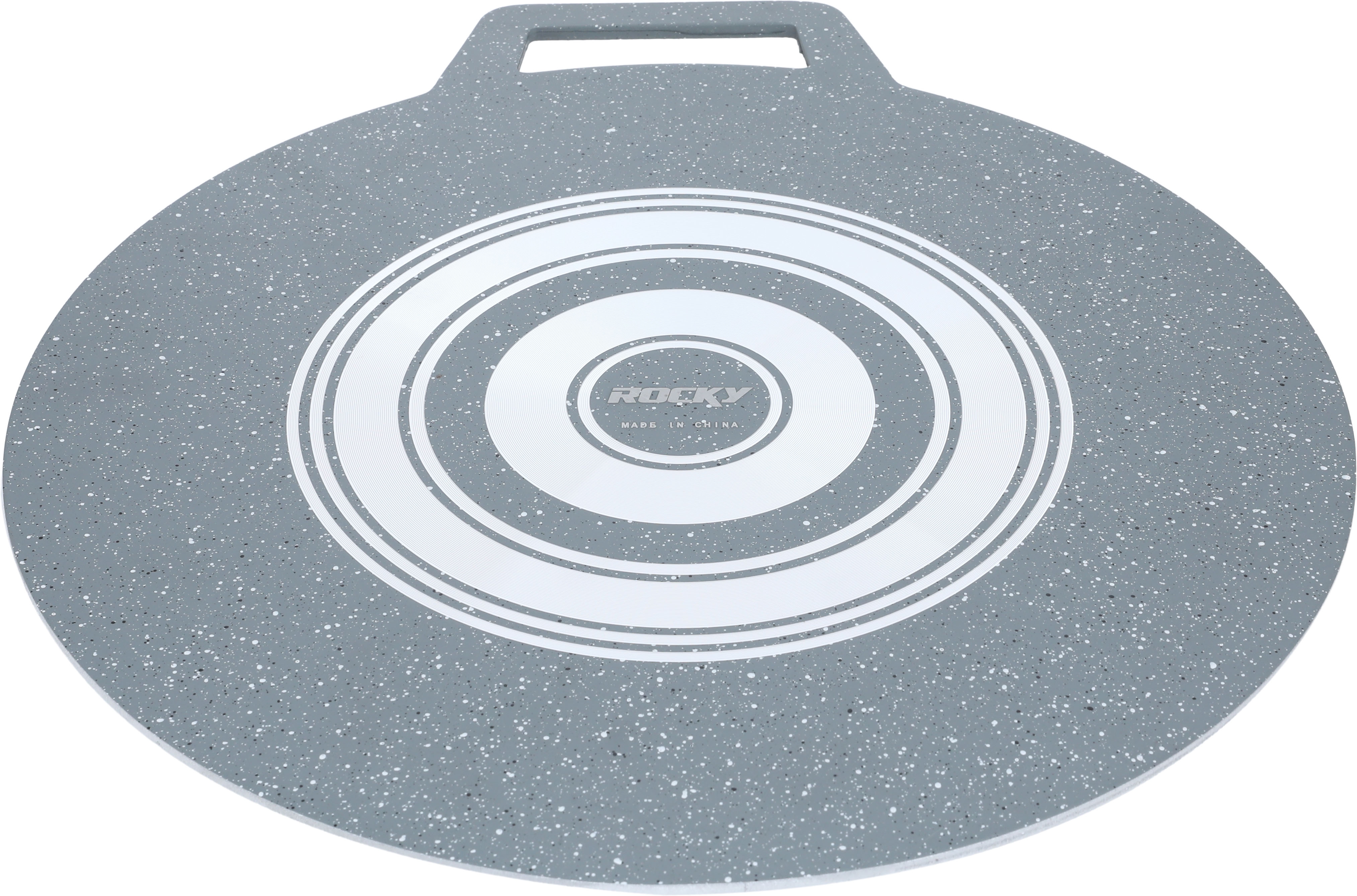 Rocky Flat Crepe Granite Pan, 40 cm, with Handle - Grey product image 1