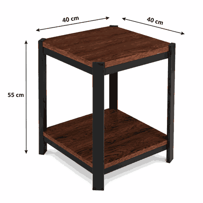طقم طاولات خشب MDF و معدن، 7 قطع - اسود بني product image 3