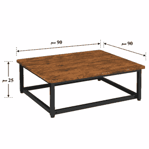 طقم طاولات خشب MDF و معدن، 5 قطع - بني اسود product image 2