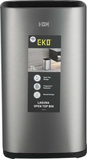 سلة مهملات ستانلس ستيل إيكو، 7 لتر - فضي مطفي product image