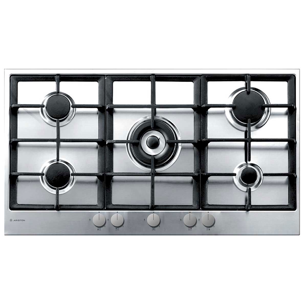 موقد غاز سطحي أريستون، 5شعلات، 51 × 90.9 × 3.3 سم، PK951TGHSA - فضي product image 1
