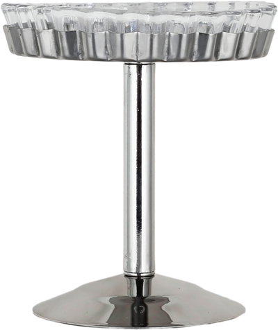 Al Saif Gallery Glass Serving Stand, 10cm, 8cm Steel Base, 2 Pieces - Clear Silver product image 2