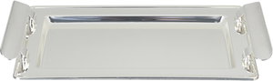 Al Saif Gallery Stainless steel serving tray, 30x18.5x1 cm, rectangular - silver product image 2